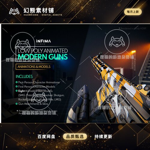 Unity Low Poly Animated Modern Guns Pack Built-in 1.0.0 包更
