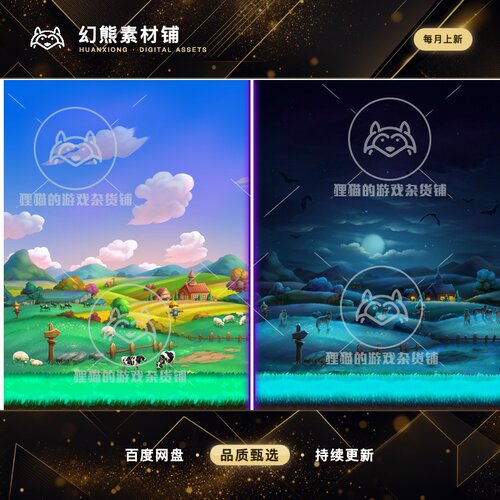 Unity Mega Platformer Backgrounds Fantazia 1.0 包更 游戏背景