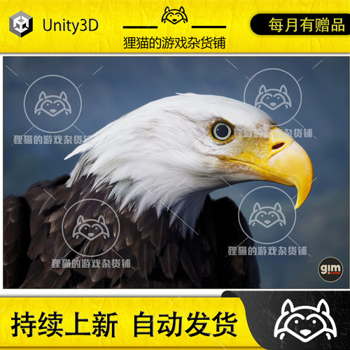Unity Animalia - Bald and Golden Eagle 2.2.2 包更新 秃鹰模型