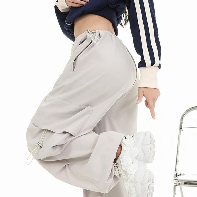 白色美式工装裤女酷飒风2025新款高腰显瘦春夏季两穿小个子阔腿裤