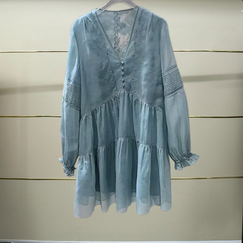 龙正品2025夏款中长连衣裙BBE214J114-250多