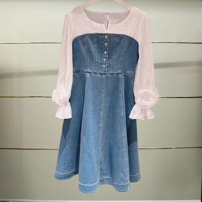 福正品2025春季新款CSA1085120-250牛仔连衣裙-3690