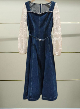 漳正品2025秋季蓝色牛仔连衣裙CSA3082030-250