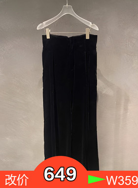 正品2023年冬季新款丝绒阔腿长裤BBC414G109-230