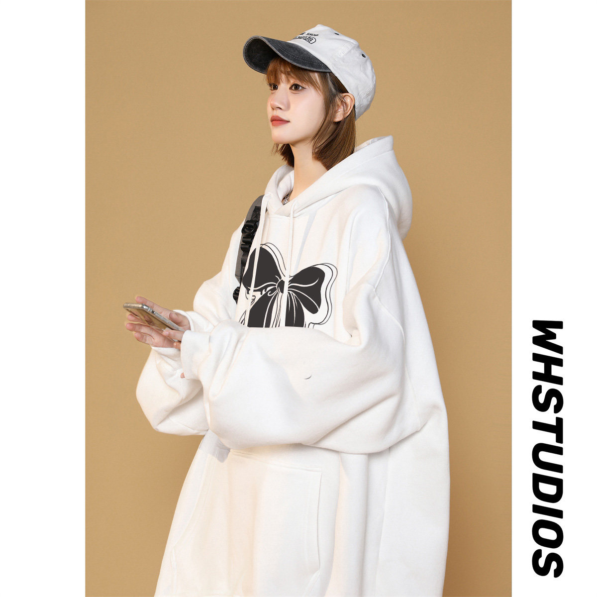 2023新款加绒连帽蝴蝶结卫衣 405-3-AQ25-P55 加绒P60（50棉）图片