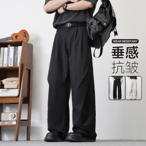 春夏弯刀裤男士休闲裤斜纹西裤港风日系伞兵裤阔腿高街 AK53-P58图片