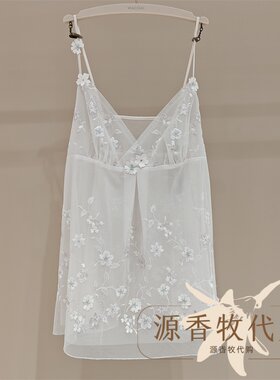 WACOAL华歌尔 WC33A5金标轻舞幽兰性感全蕾丝吊带衫连身衬裙女士