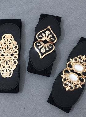 跑量款A2腰带女装饰大衣宽羽绒服配裙子百搭毛衣松紧黑色束腰封