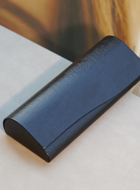 高档树皮纹皮质眼镜盒光学近视镜盒男女款商务时尚PU盒手工眼镜盒