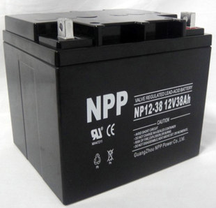 耐普蓄电池NPP12V38AH机房UPS电源NP38-12路灯/消防/照明/储能型