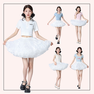 lolita裙撑洛丽塔日常暴力软纱撑狗短半身裙蓬蓬裙无骨鸭屁股裙撑