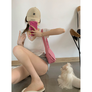 t恤女 NSS COLLECTION 人间水蜜桃 纯欲设计感小众上衣简约v领短袖