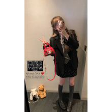 NSS COLLECTION 巴黎剧院 灰色西服休闲宽松薄毛呢黑色西装外套女