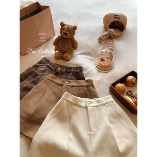 气质可叠穿百搭羊毛呢短裤 NSS 韩系修身 栗子麻薯 COLLECTION