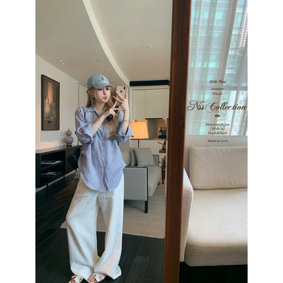 NSSCOLLECTION100%亚麻混色衬衫