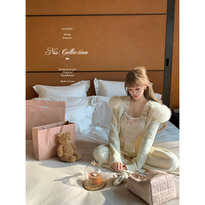 NSSCOLLECTION蝴蝶结花边吊带