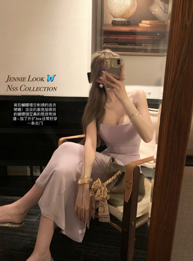 NSS COLLECTION 失翼蝴蝶 背后镂空妲己裙修身显瘦吊带连衣裙长裙