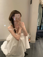 NSS Collection Kashima Girl Torn Folding A -line Skirt Loose White Studius dress long skirt