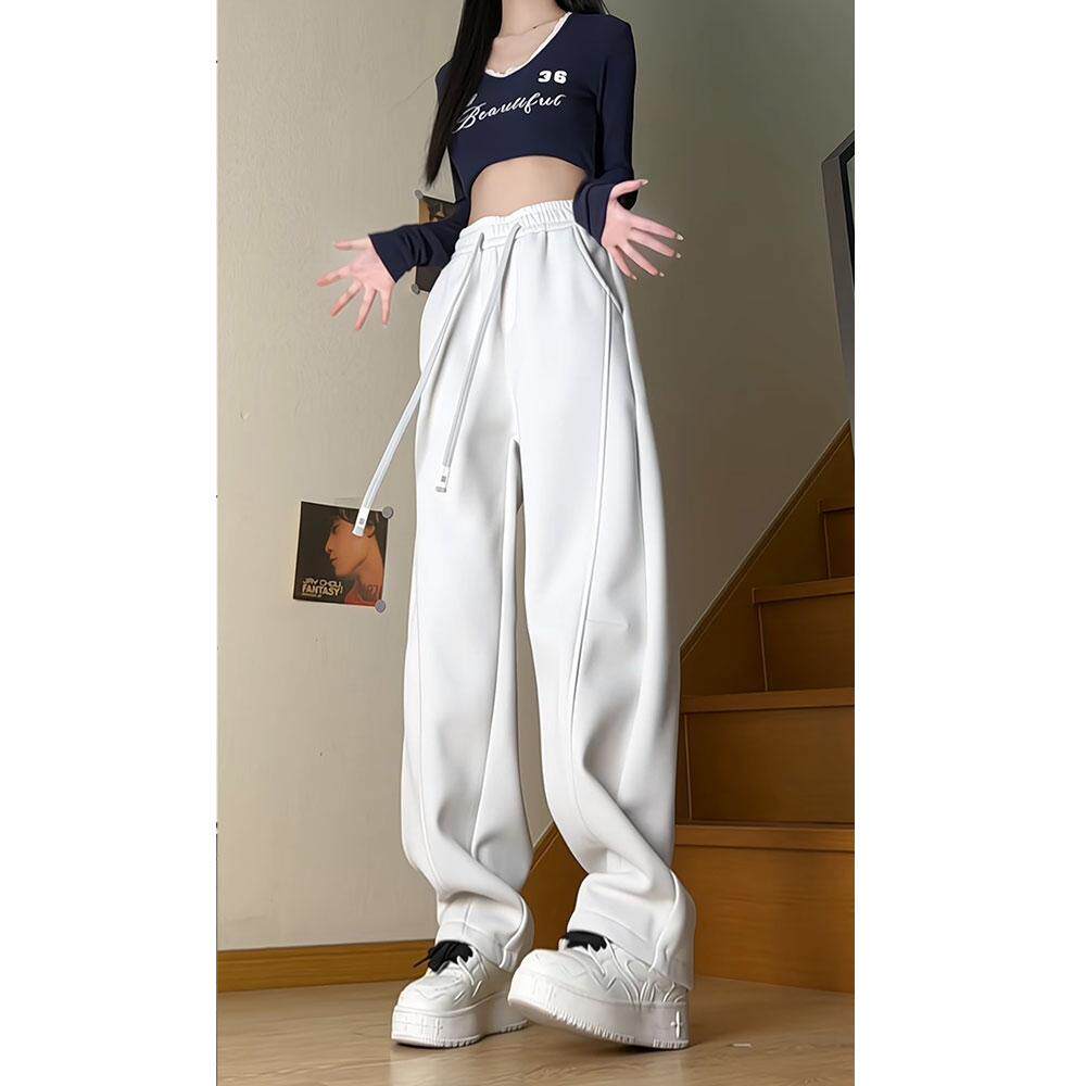 高品质抖音55%棉重磅加绒弯刀裤男女卫裤A312-3213P65,男装休闲裤,电商A312
