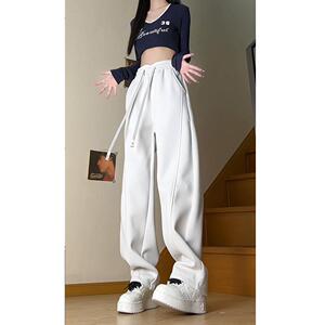 高品质抖音 55%棉重磅加绒弯刀裤男女卫裤A312-3213P65图片
