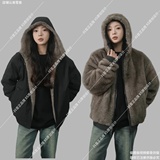 连帽两面穿座山雕保暖加厚外套A312-F26P145，男装棉衣，电商A312