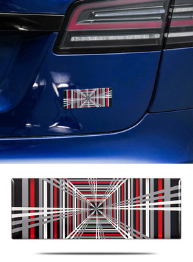 适用特斯拉Model3/Y/S/X改装配件PLAID后尾标车标贴3D立体外饰贴