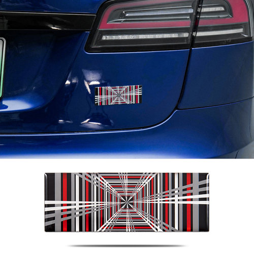 适用特斯拉Model3/Y/S/X改装配件PLAID后尾标车标贴3D立体外饰贴