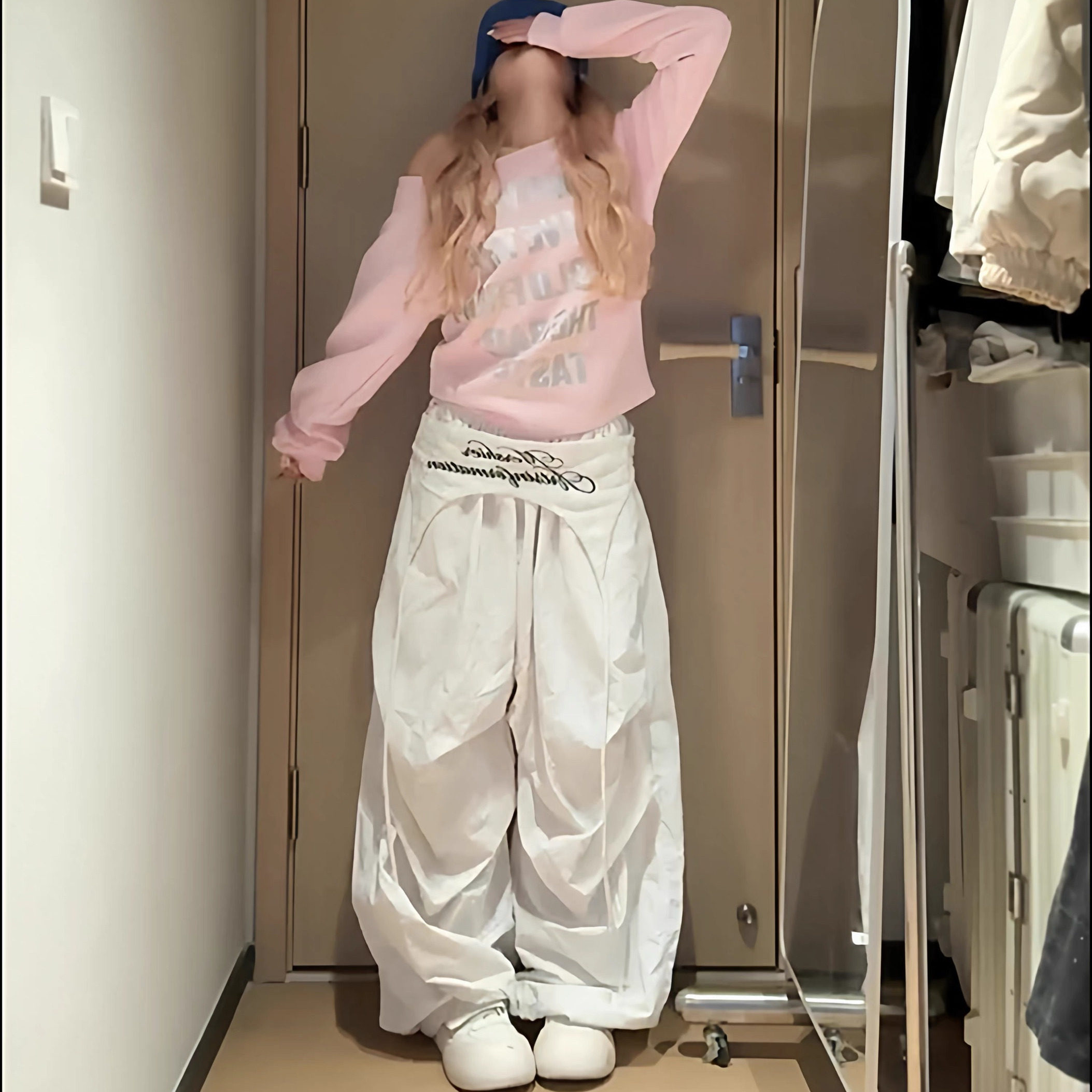 美式复古字母印花粉色长袖卫衣女秋季新款宽松显瘦阔腿裤两件套潮,女装/女士精品,时尚套装,淘宝优惠券,粉丝福利购,淘宝优惠卷