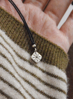 「做自己的小太阳」原创简约百搭纯银925银太阳吊坠项链情侣男女