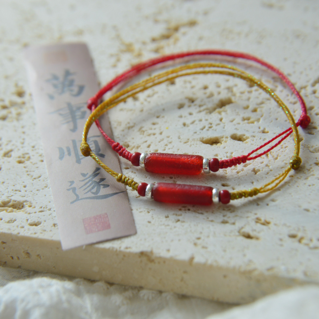 本命年玛瑙复古小红绳