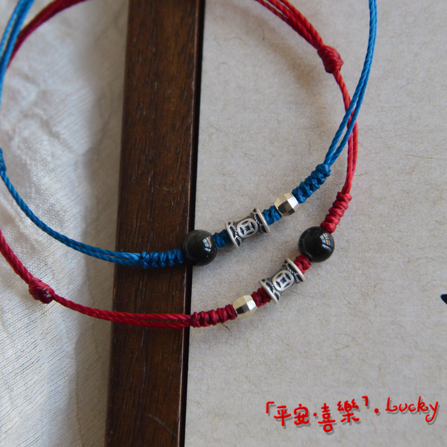 「节节高」复古中式足银999竹节纯银925银珠黑曜石编织手绳手链,饰品/流行首饰/时尚饰品新,银饰手链,淘宝优惠券,粉丝福利购,淘宝优惠卷