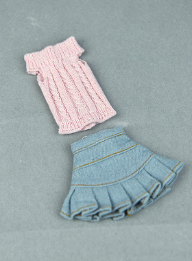 6分娃娃衣服换装娃娃ob心怡fr2超模momoko桃子blythe小布粉红毛衣