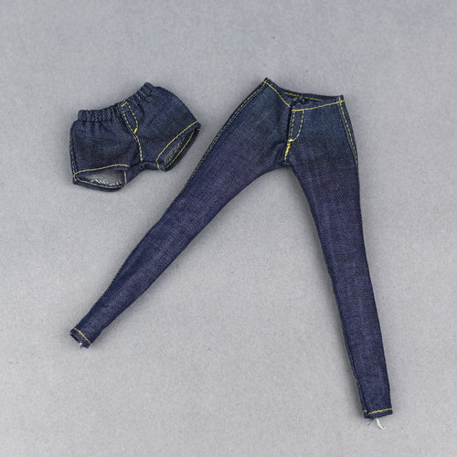 心怡6分娃娃momokofr2超模Fashion Royalt dg popp微弹牛仔裤短裤
