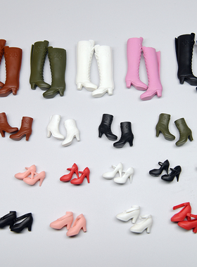 blythe心怡30cm人偶licca平脚azone梦凡可儿鞋子 洋娃娃 高跟靴子