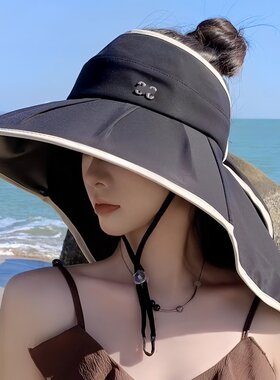 防晒帽女大檐遮脸披肩防