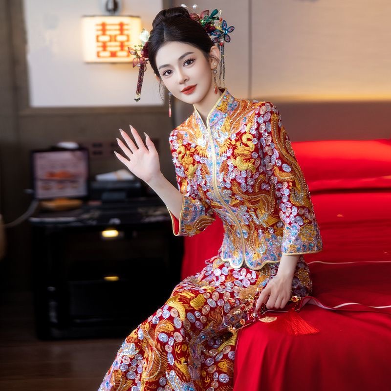 龙凤褂新娘嫁衣高端褂皇2025新款秀禾服婚服中式结婚敬酒礼服重工