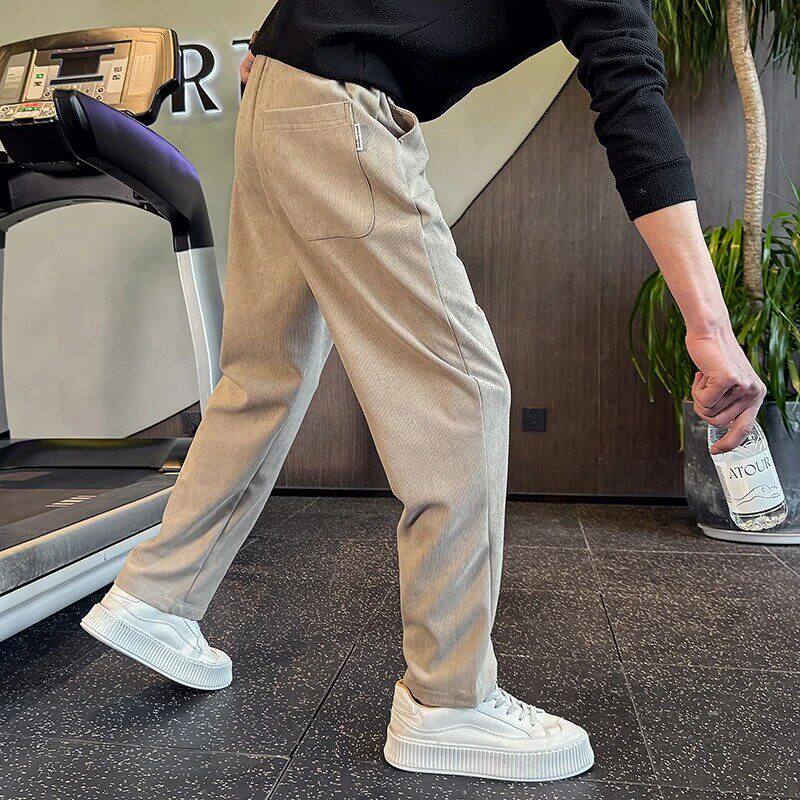 仓树一石潮牌休闲卫裤男士新款2026年春秋季男宽松直筒运动长裤潮