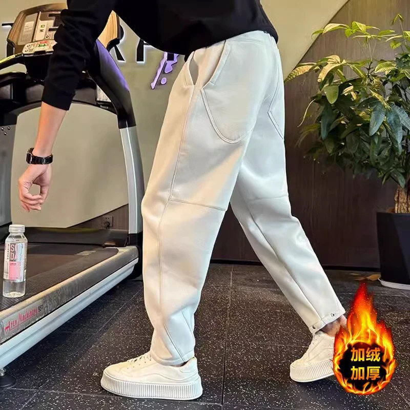 仓树一石潮流高端直筒卫裤男款加绒运动裤痞帅西裤秋冬宽松休闲裤,男装,休闲裤,淘宝优惠券,粉丝福利购,淘宝优惠卷