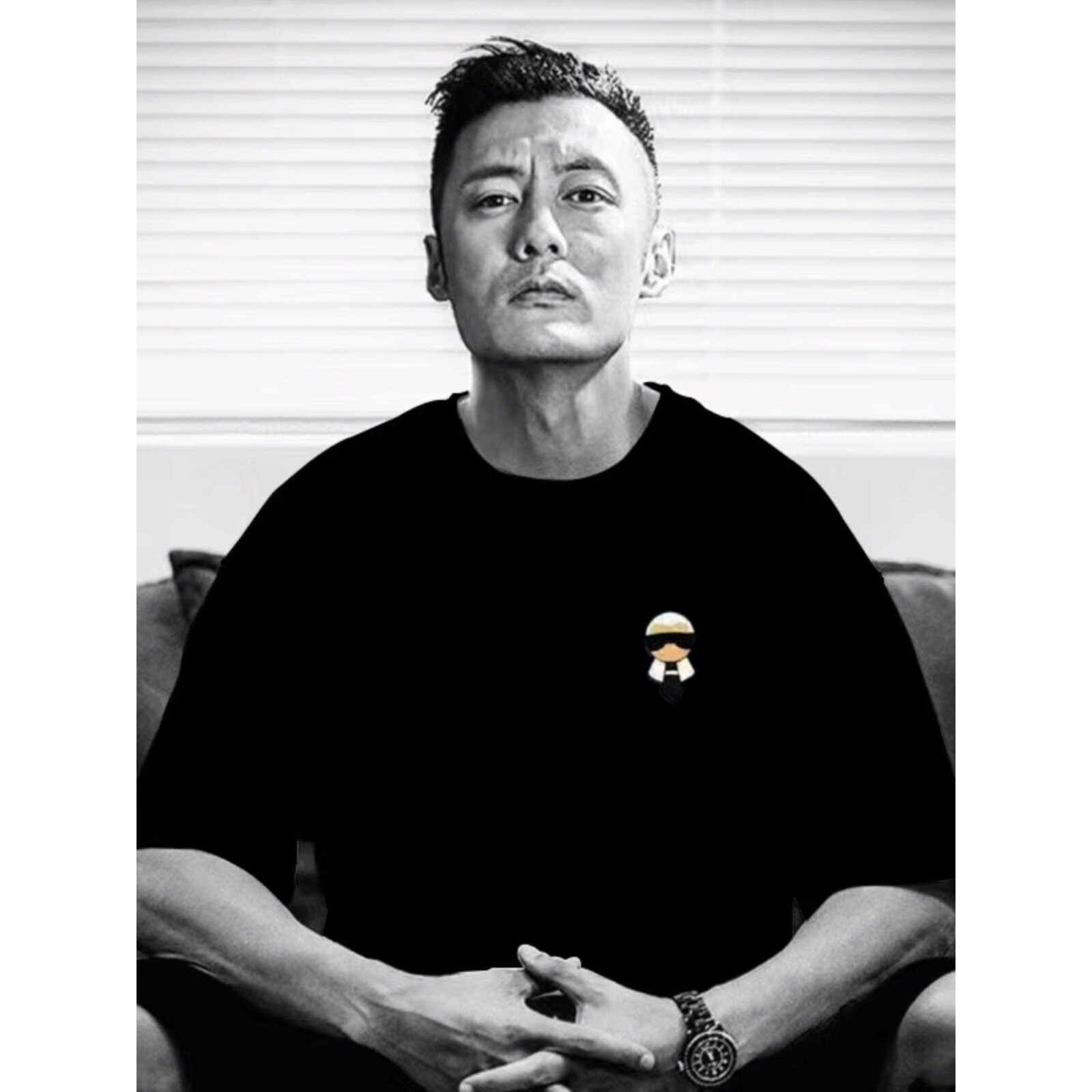 仓树一石潮牌老佛爷男士短袖T恤男欧洲站意大利高端徽章怪兽上衣
