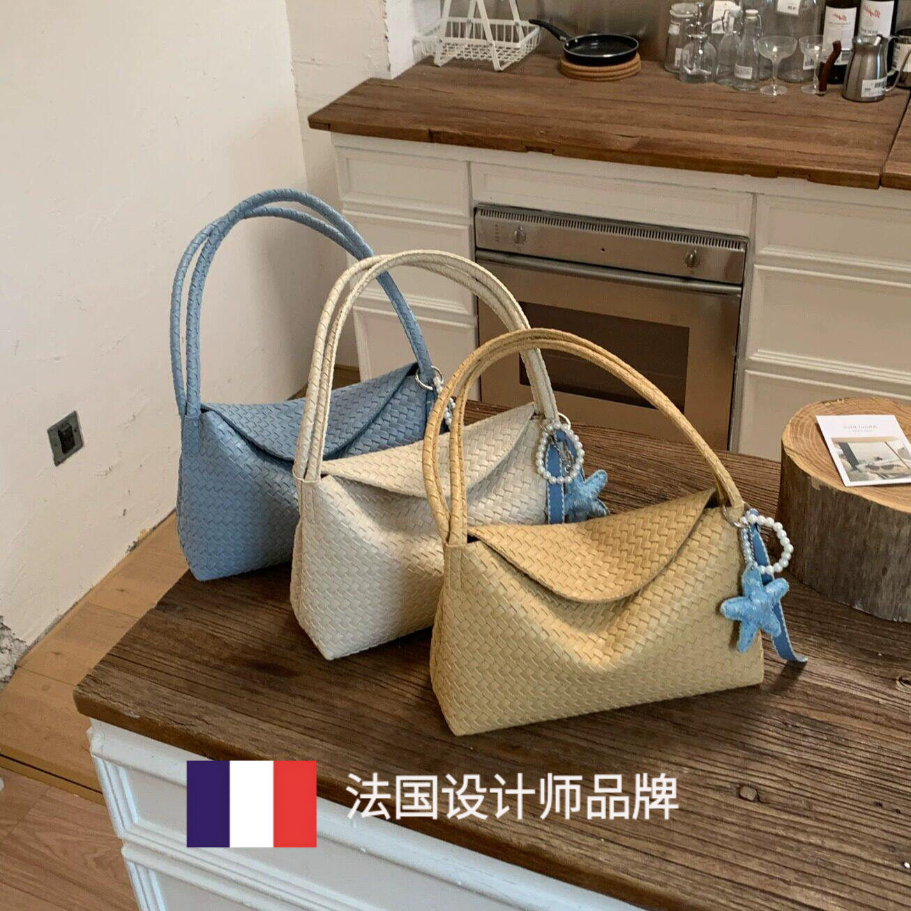 法国GBP 专柜正品复古编织包包女2026新款腋下包单肩水桶包通勤包