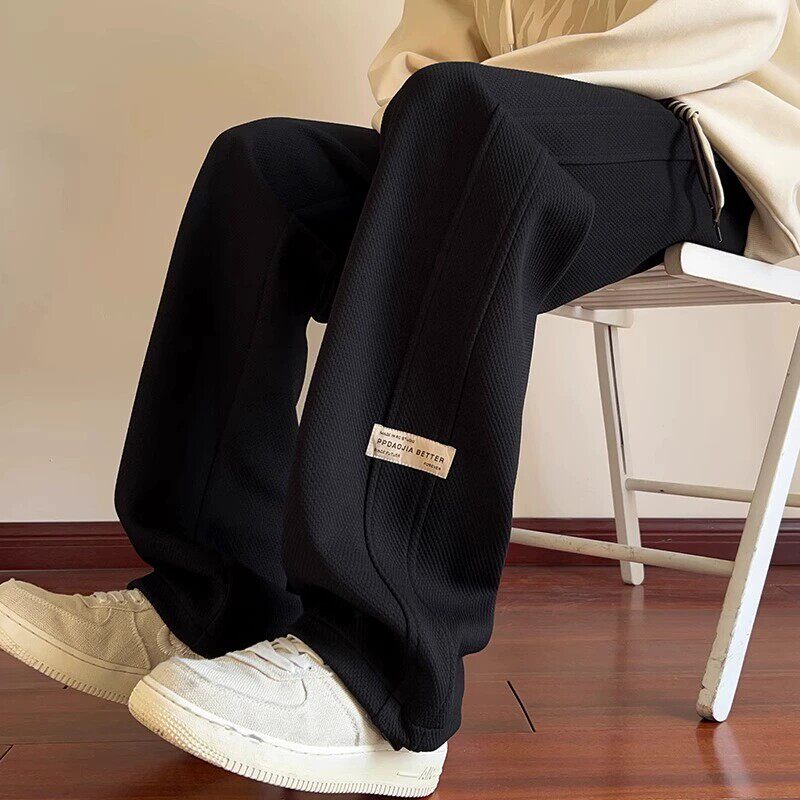 仓树一石男士潮流休闲长裤春秋季新款直筒运动卫裤宽松百搭长裤子