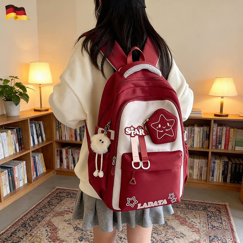 德国小学生女生书包三到六年级女孩初中生轻便减负大容量双肩背包