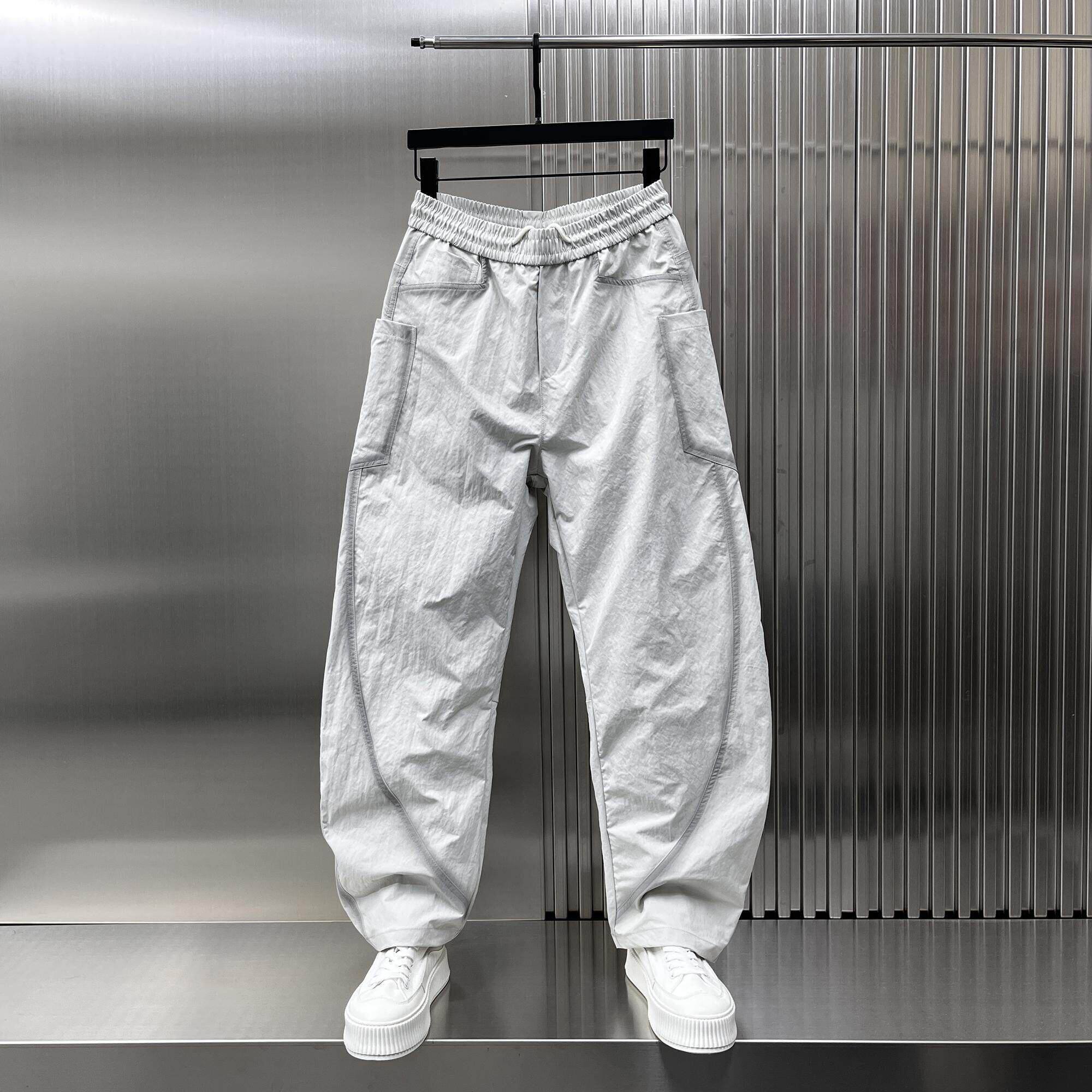 仓树一石潮牌美式弯刀裤男款休闲男士夏季薄款宽松直筒裤长裤子