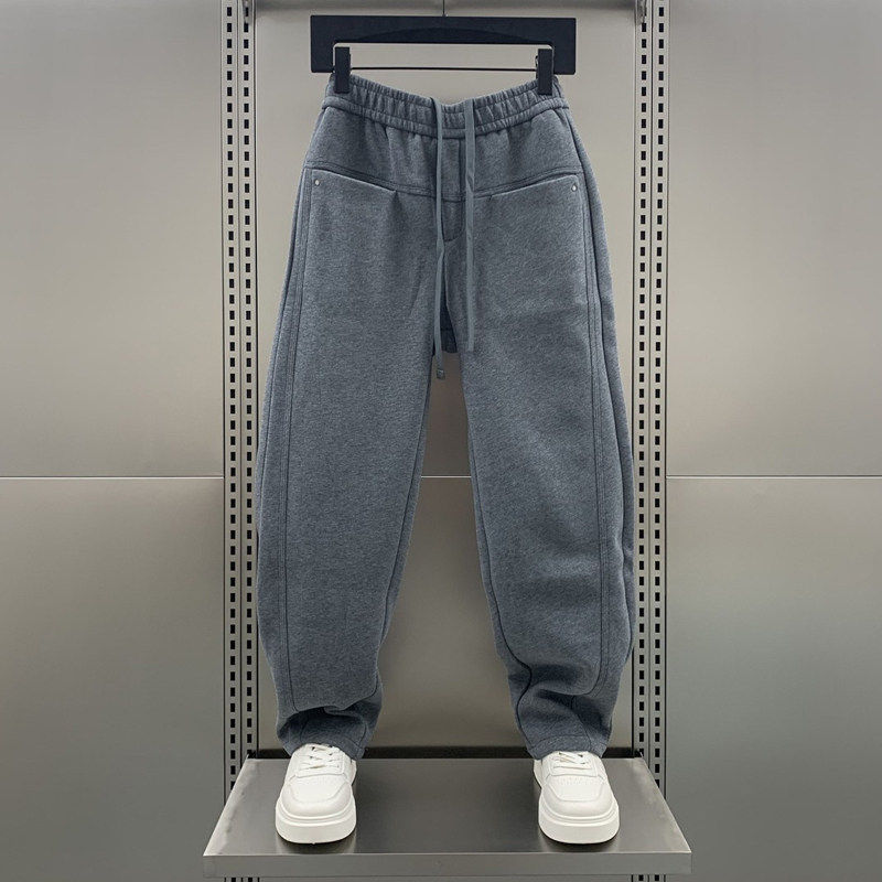 仓树一石美式弯刀裤子秋冬新款休闲裤潮流男士直筒裤加绒运动卫裤,男装,休闲裤,淘宝优惠券,粉丝福利购,淘宝优惠卷