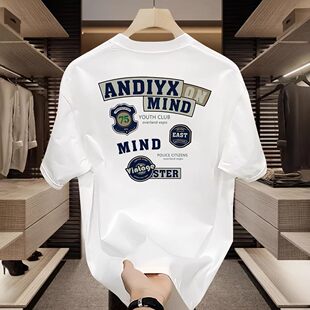 痞帅冰丝短袖 仓树一石潮牌短袖 街头宽松圆领上衣美式 夏季 T恤 男士