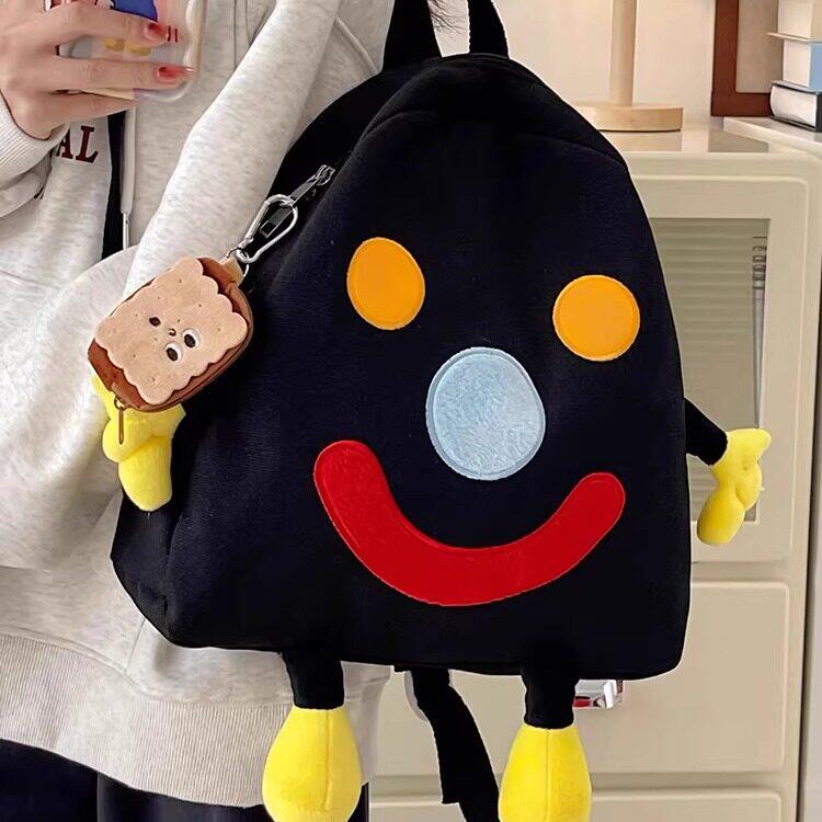 法国Fad Sincgo丑萌小丑书包搞怪童趣帆布双肩包可爱卡通少女背包
