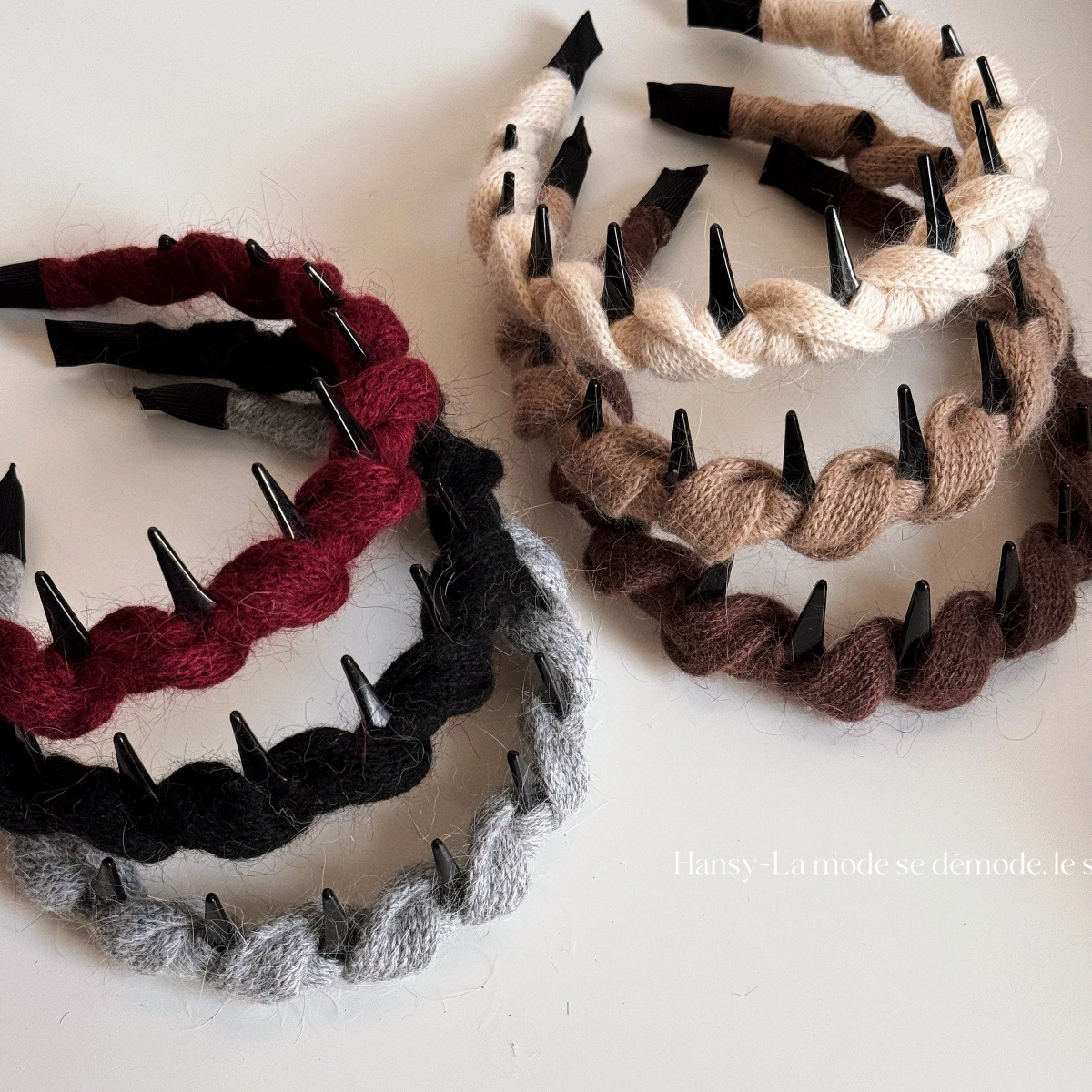 秋冬毛线高颅顶发箍女针织麻花带齿防滑头箍高品质不卡头蓬松发扣