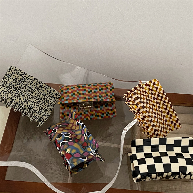 韩版文艺风彩色涂鸦醋酸发夹发抓