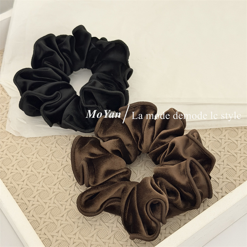 复古简约丝绒锁边小肠发圈