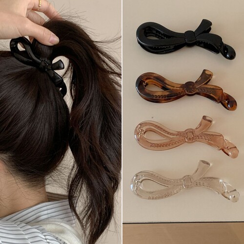 香蕉夹竖夹马尾夹大号优雅花朵小清新防滑发夹发卡发饰高马尾发卡